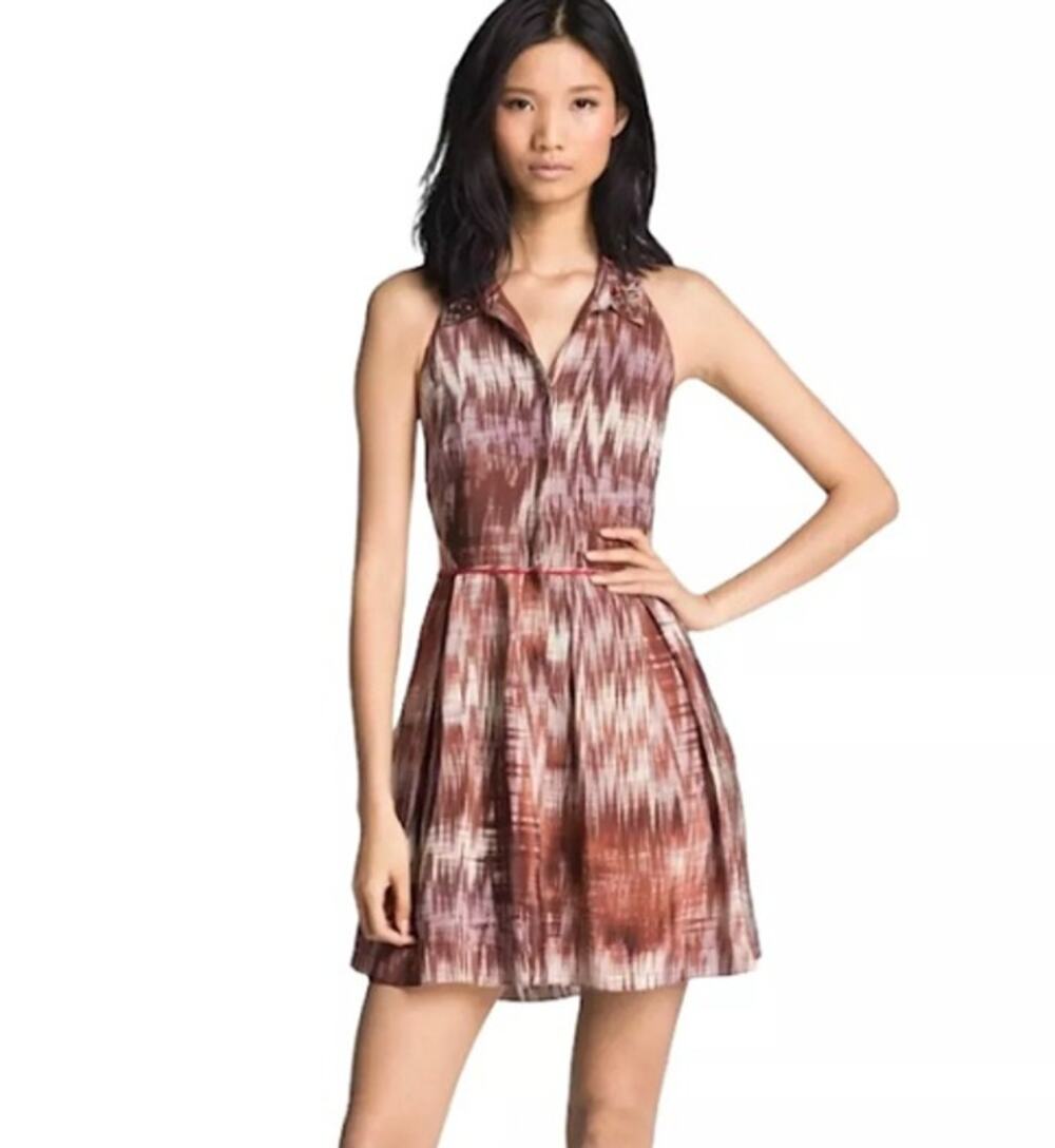 Elizabeth and James Molly Printed Open Back Sleeveless Halter Dress 8 NWOT